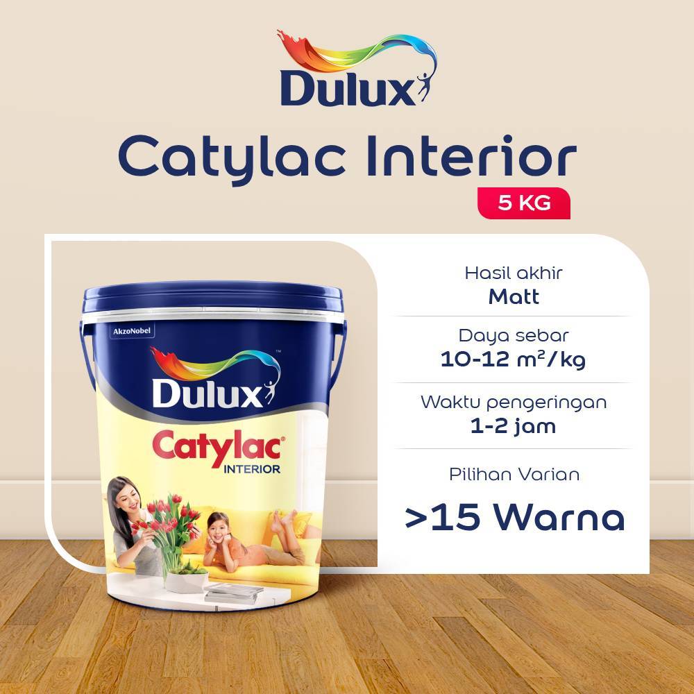 CAT TEMBOK 5KG DULUX CATYLAC INTERIOR 5KG - CAT 18 WARNA WARM NEUTRAL DULUX ORIGINAL