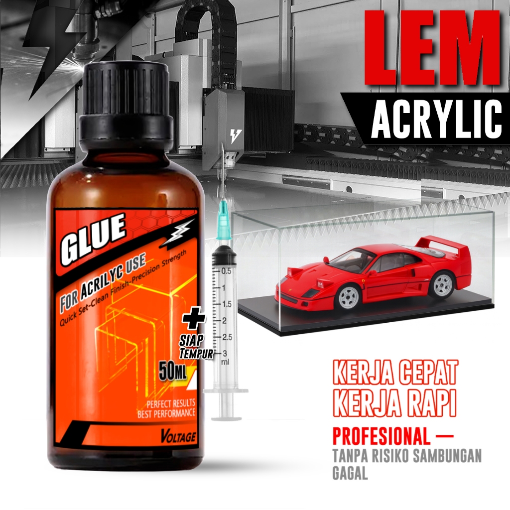 Lem Akrilik Mika Bening Kristal Cair Transparan DIY Glue Box Rak Display Kerajinan Advertising Works