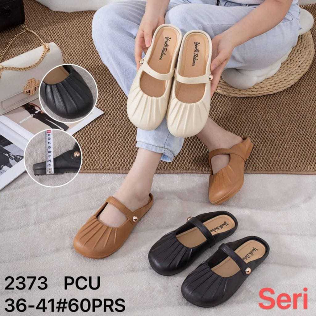 Sepatu Wanita Terbaru/Sepatu Sandal Jelly Slip On FLD 388/Sepatu Flat Karet Import Kekinian