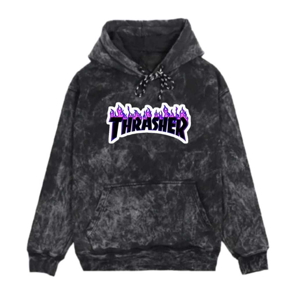 THRASHER SWEATER HOODIE SANDWASH ORIGINAL BLACK