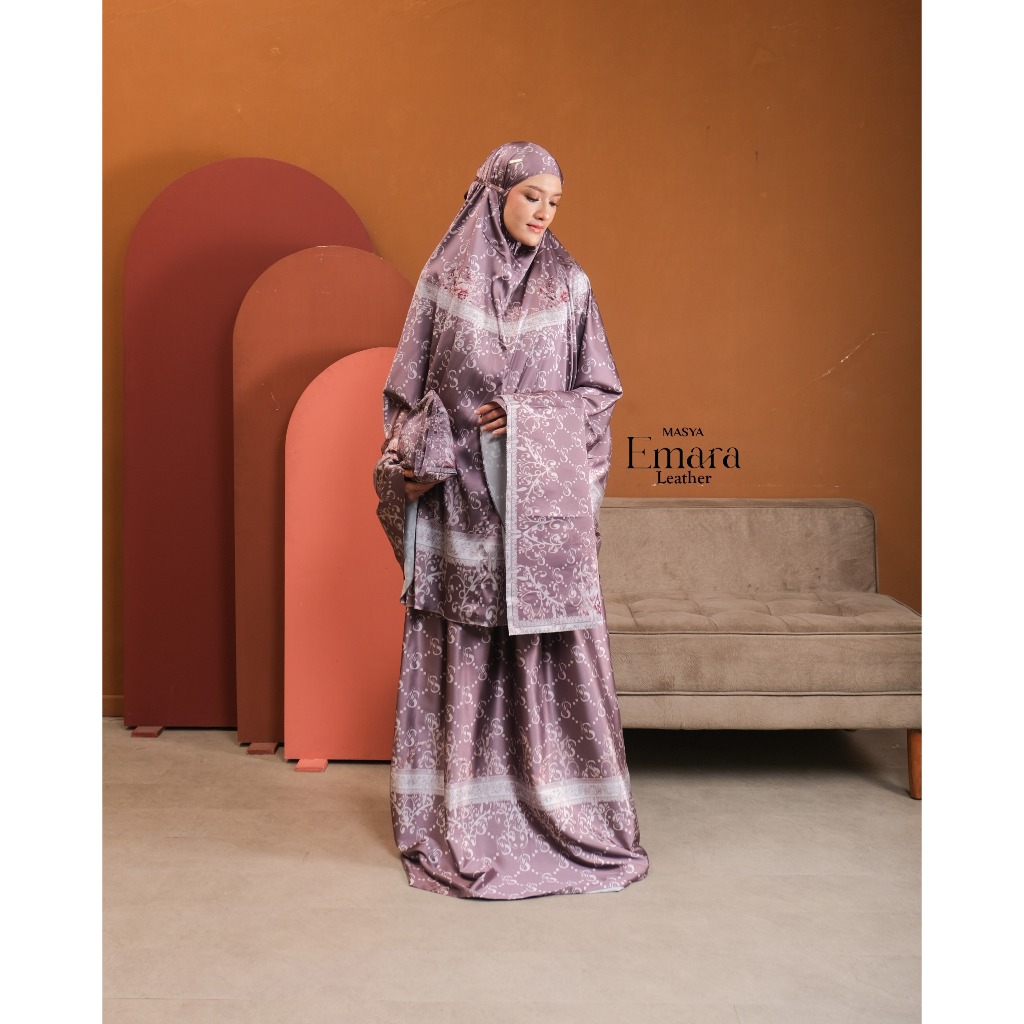 Mukena Mewah Prayer Set Armani Silk Premium Motif Masya Syari Original Terbaru Emara Madenia Syari B