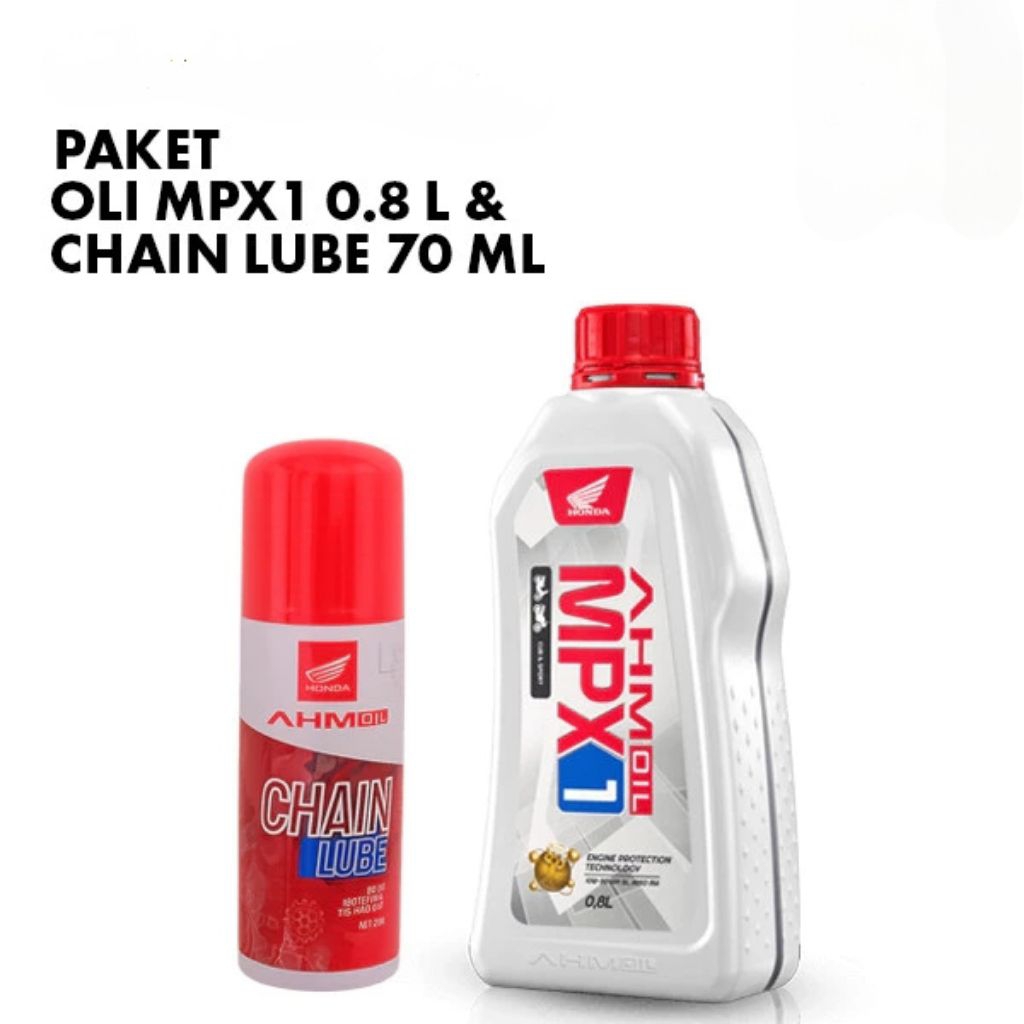 PAKET OLI MOTOR BEBEK MPX1 0.8L PELUMAS RANTAI ACL 70ML ORIGINAL HONDA