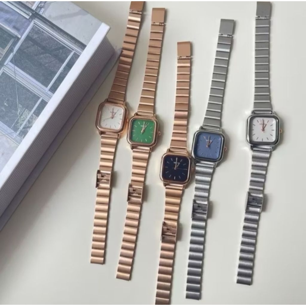 ￼Fantasic Jam Tangan Wanita Naidu Analog Fashion Korea Square Belt FS068