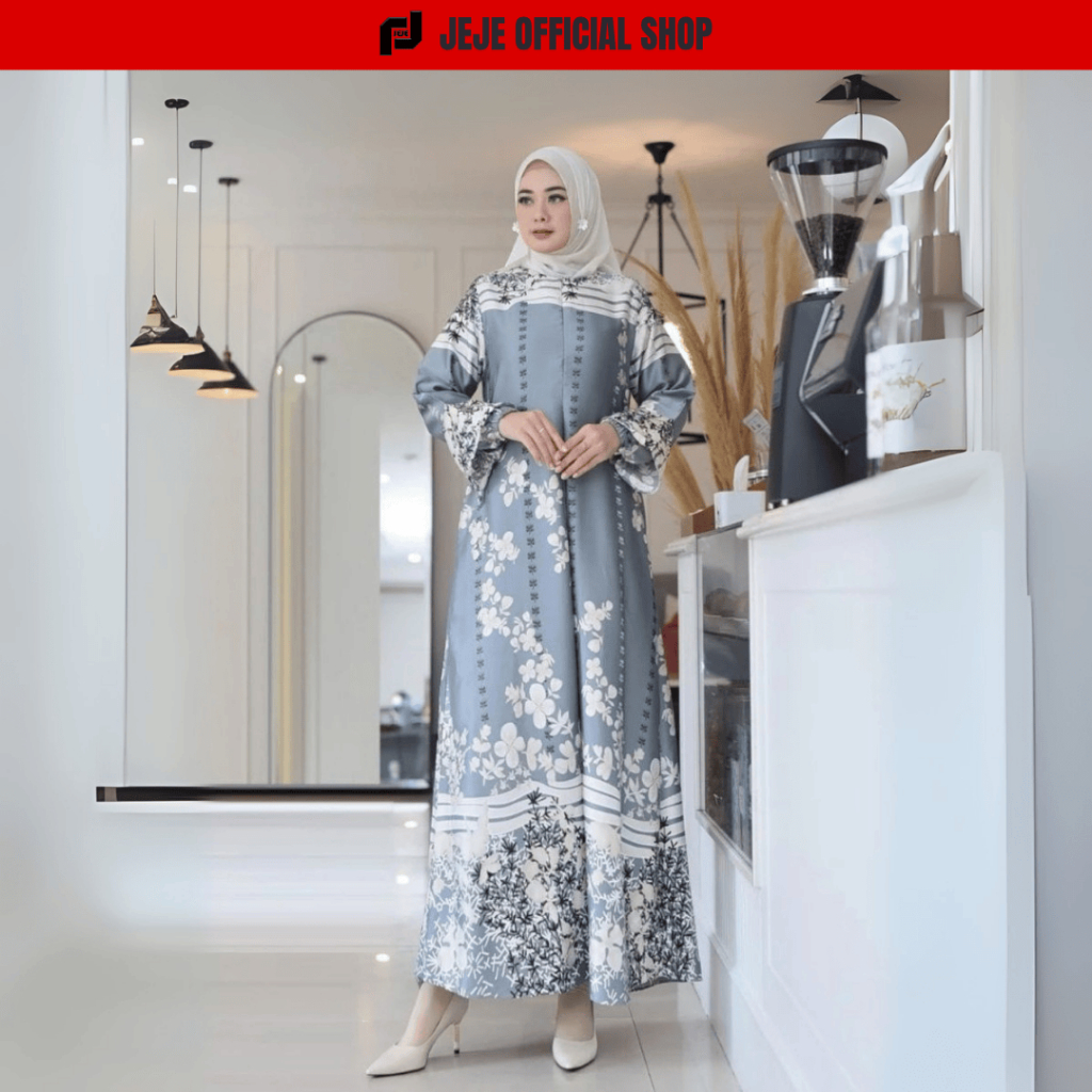 GAMIS TERATAI GAMIS SILK PREMIUM  MOTIF TERBARU FASHION WANITA MUSLIM