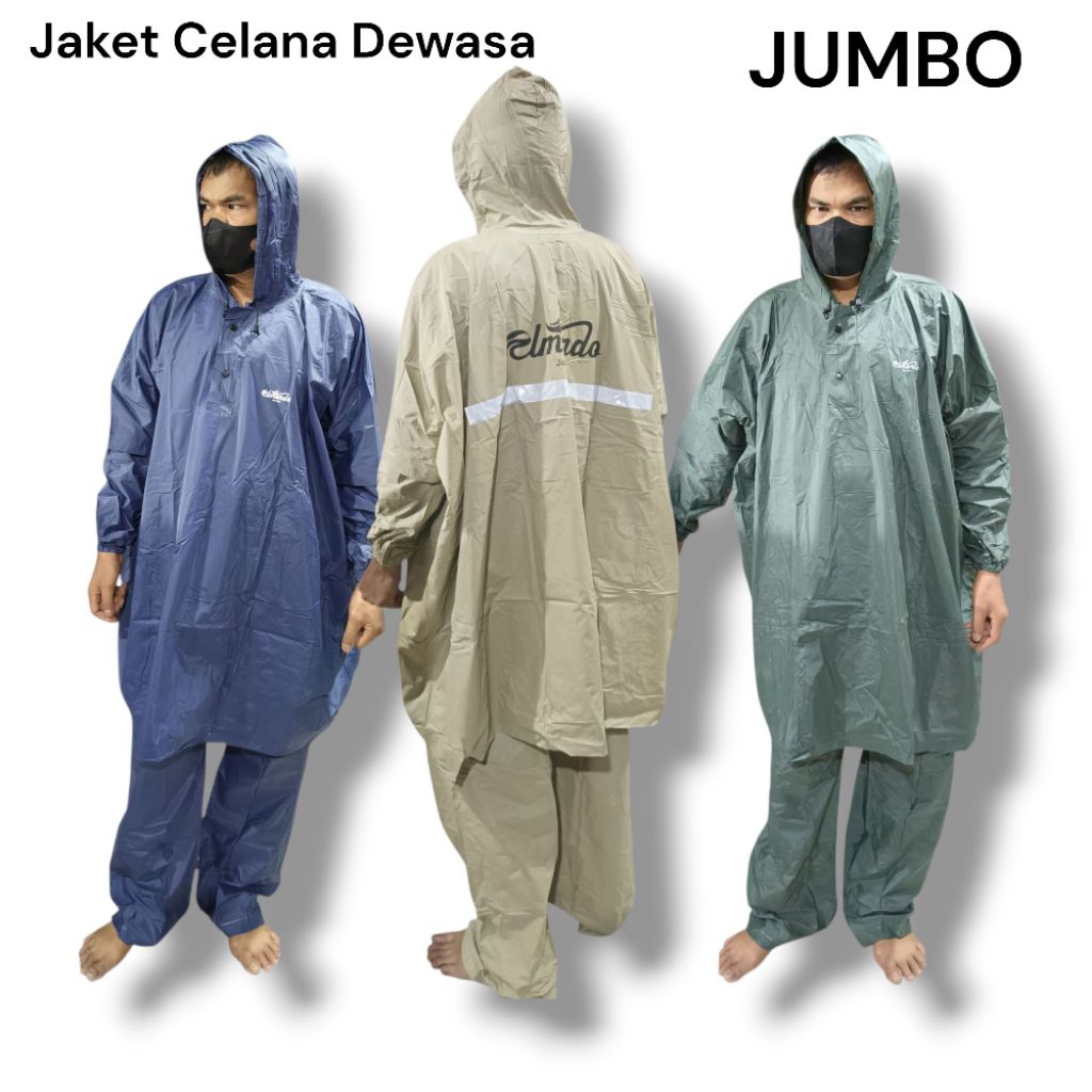 Jas Hujan Jumbo Jaket Celana Anti Air & Tebal