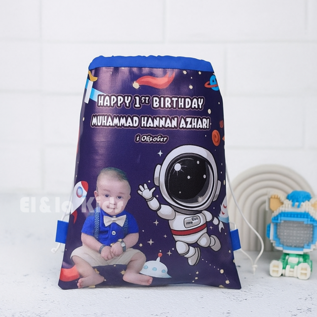 tas snack ulang tahun custom model gendong serut  tas ultah custom nama