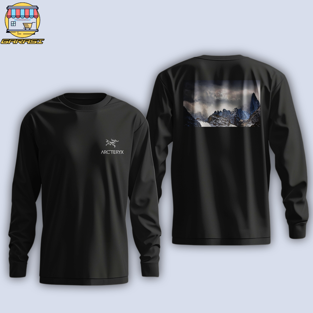 garasi tokoku long sleeve tshirt kaos pendaki gunung unisex pria dan wanita logo gunung Arcteryx 3