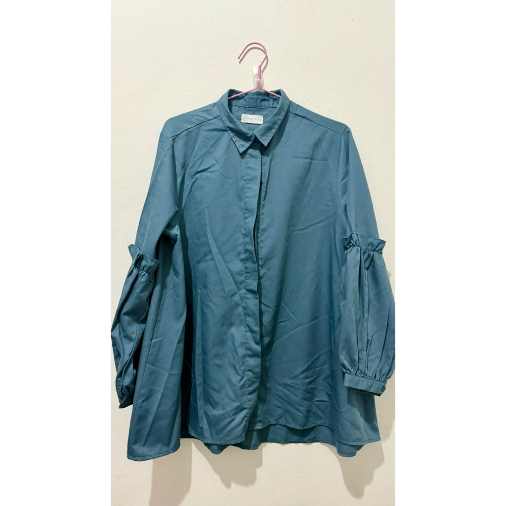 blouse Light*clo model tunik turquoise