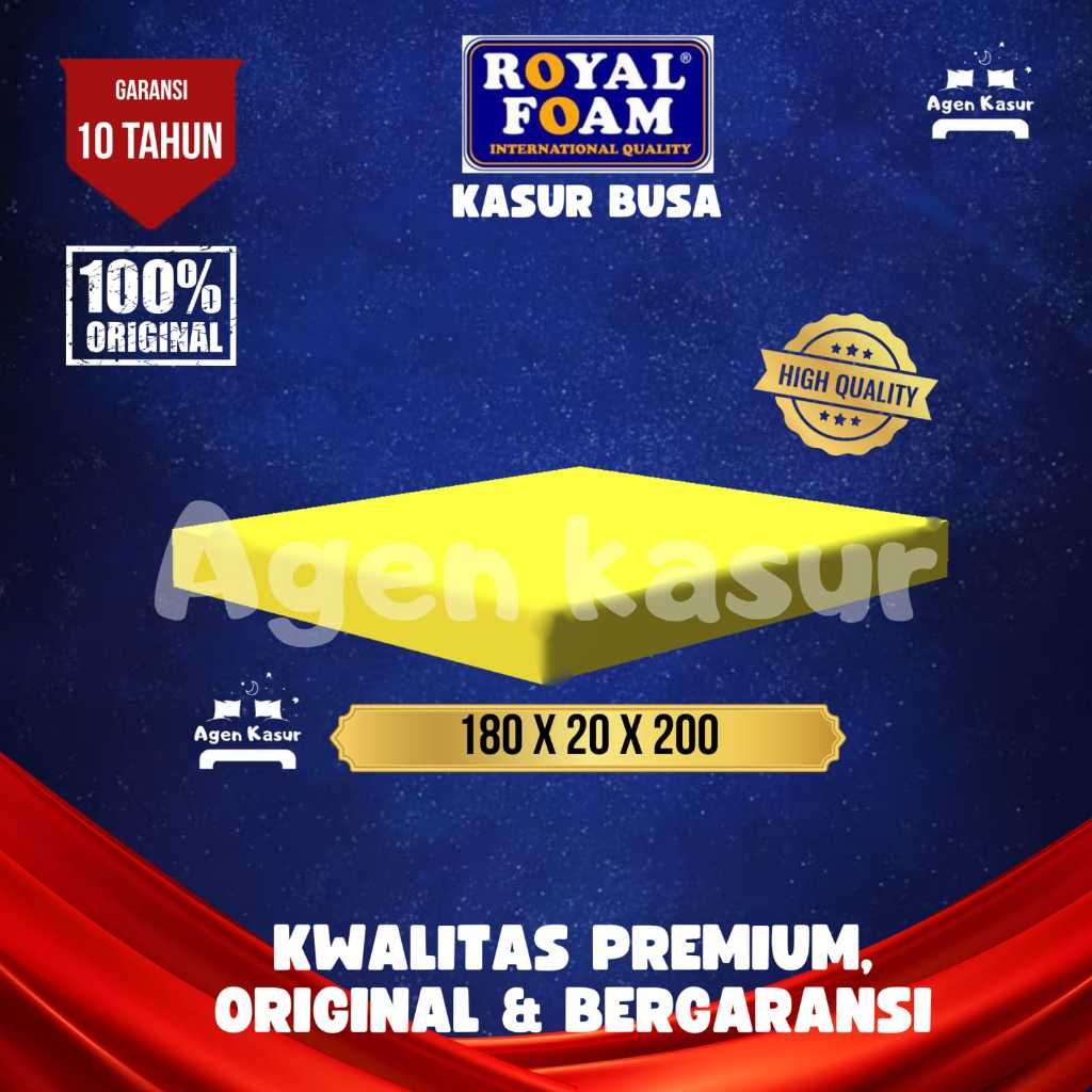 KASUR BUSA ROYAL FOAM ORIGINAL 100% UKURAN 90 X 20 X 200, HARGA TERMURAH, GARANSI 10 TAHUN