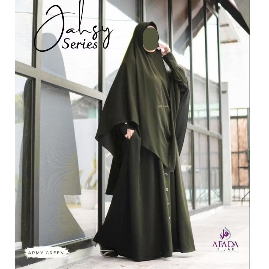 Afada Hijab - Jahzy Abaya Set (Abaya Gamis Set French Khimar Haji dan Umrah)