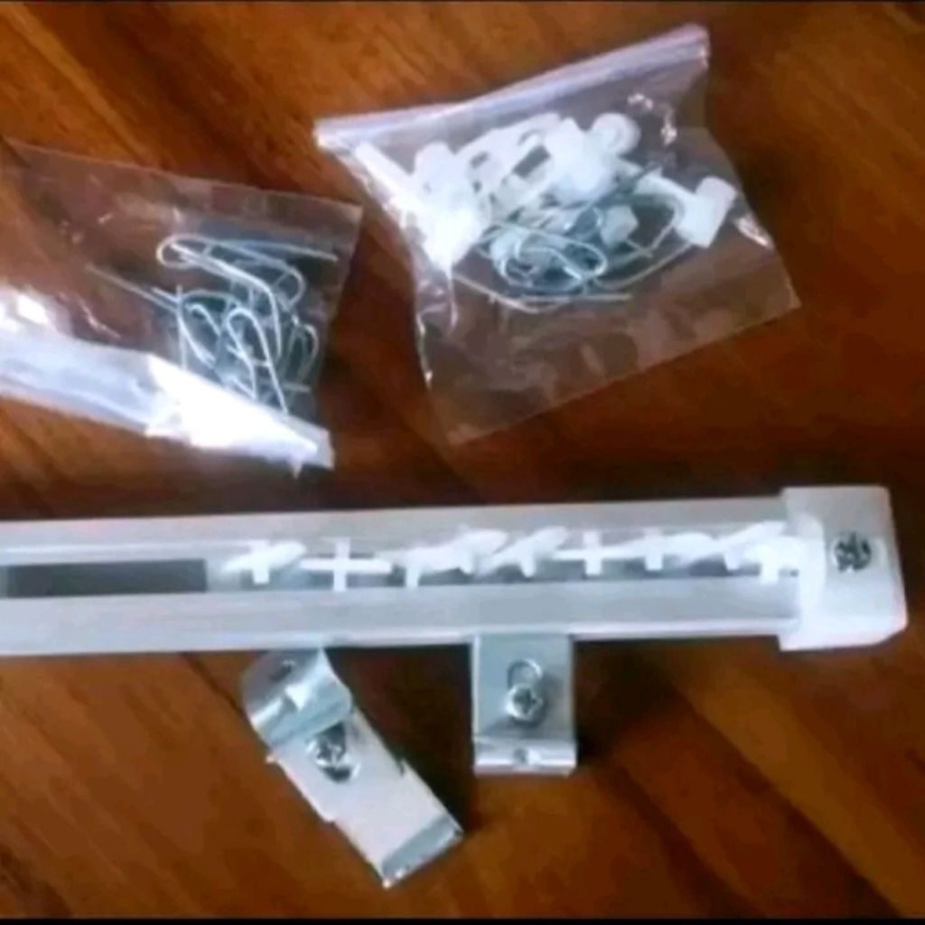 Batang Gorden Balok Kotak Jendela Vitrase FullSet Aluminium