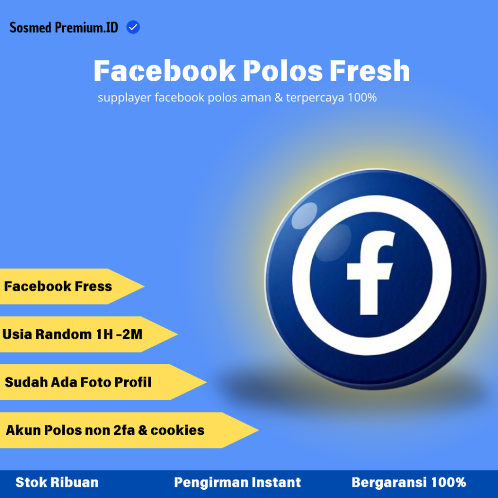 Akun facebook polos 2fa, facebook fresh 2fa, akun facebook autentikasi aktif | Sosmed Premiumd ID