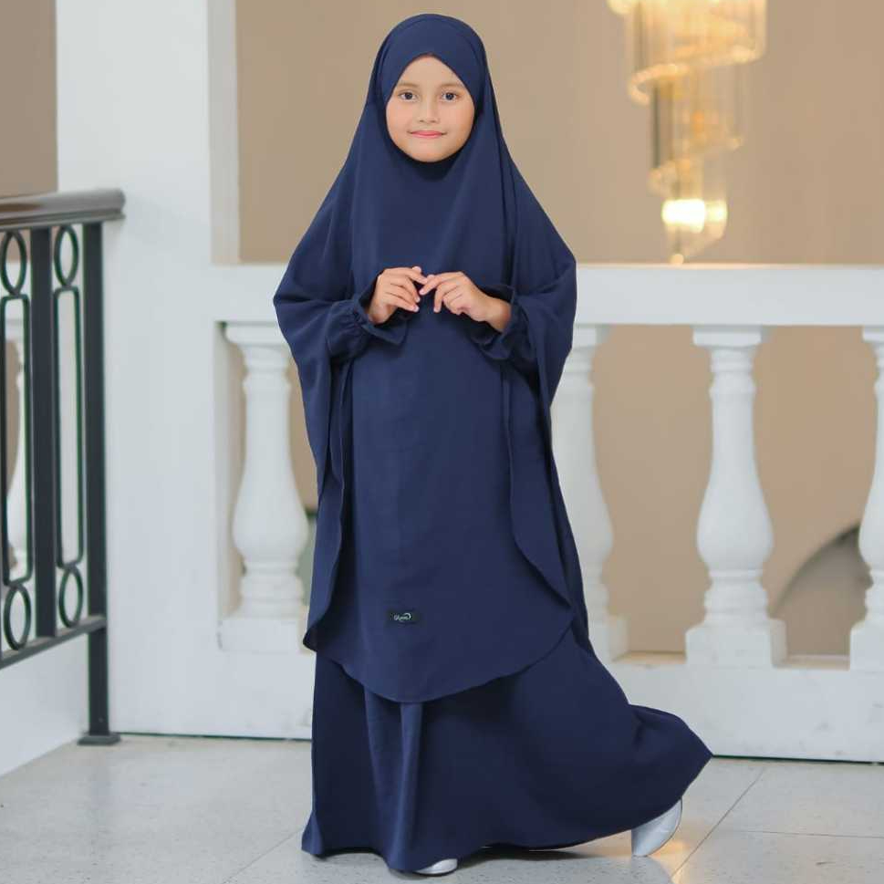 Malano Style - Baju Gamis Abaya Anak Remaja Perempuan Khimar Instan Cadar Menyatu Anti UV