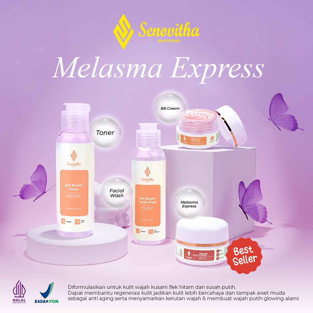 Senovitha Skincare Paket Skincare  Pemutih Wajah Flek Hitam Menghilangkan Jerawat dan bruntusan