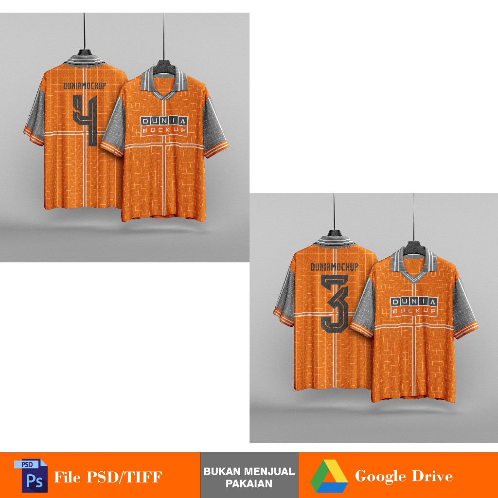 Mockup Jersey Kerah Oversize Hanger - PSD