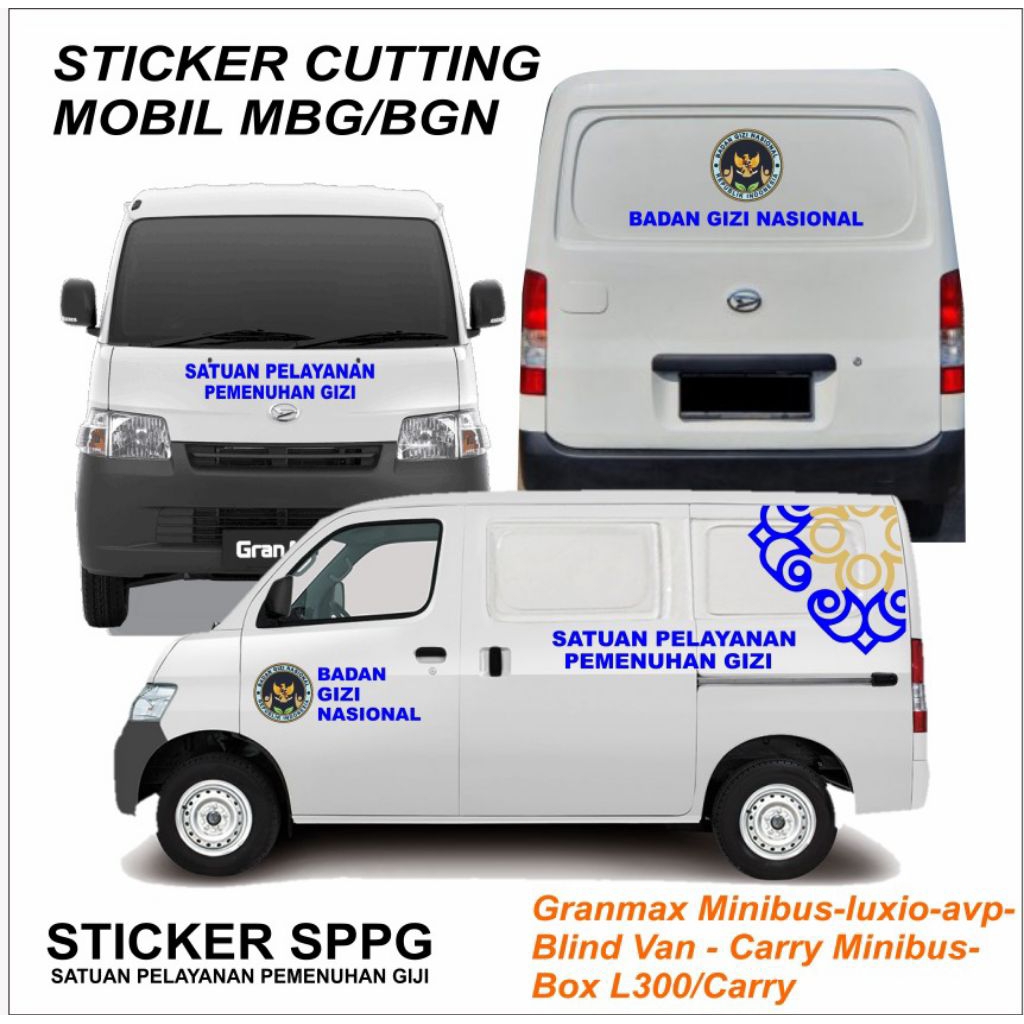 Sticker Mobil  MBG/BGN /Badan Gizi Nasional/ cutting sticker