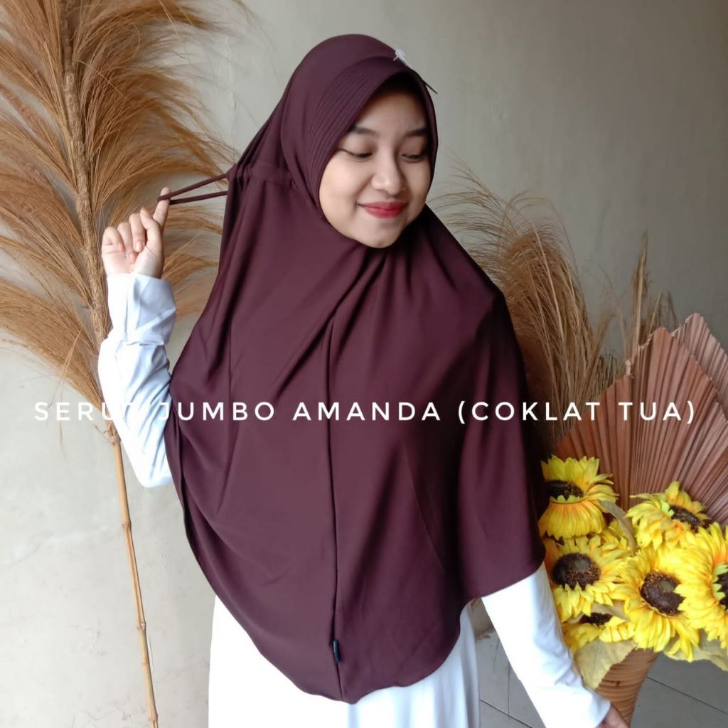 Hijab amanda serut jumbo > Jilbab syar'i > Hijab instan