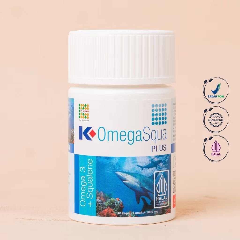 Omegasqua k-link omegasqua plus 1 botol isi 30 kapsul 1000 mg