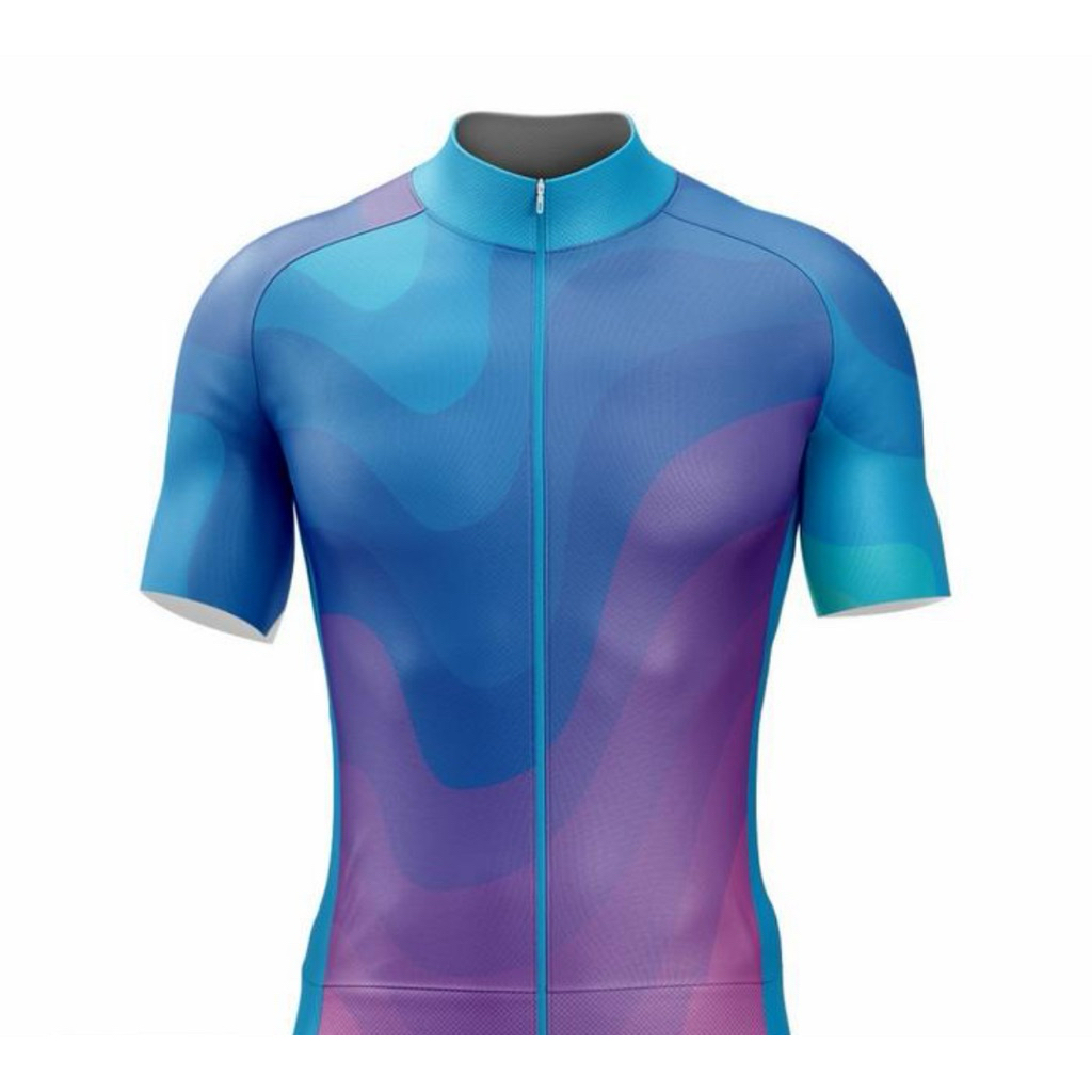 Atasan Baju Bersepeda Roadbike Aura Jersey Sepeda Roadbike Lengan Pendek