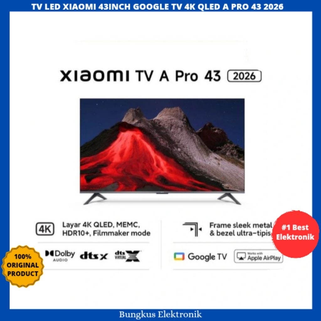 TV LED XIAOMI 43INCH A PRO 2026 QLED HDR10+ GOOGLE TV TV XIAOMI 43INCH