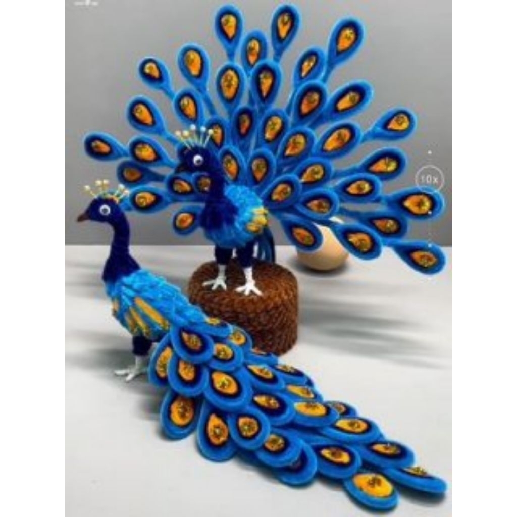 burung merak hias dari kawat bulu untuk dekorasi dan hiasan rumah