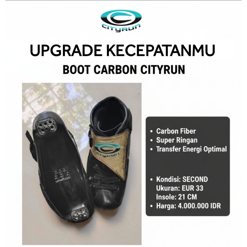 Sepatu Roda Speed CITYRUN (Boot Carbon)