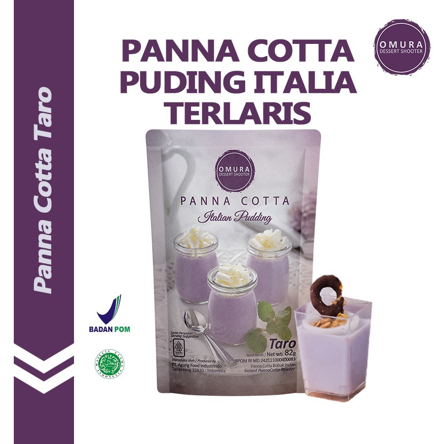 [PANNA COTTA] Panna Cotta Pudding Susu Italia Rasa Taro Halal BPOM Dessert Omura Powder