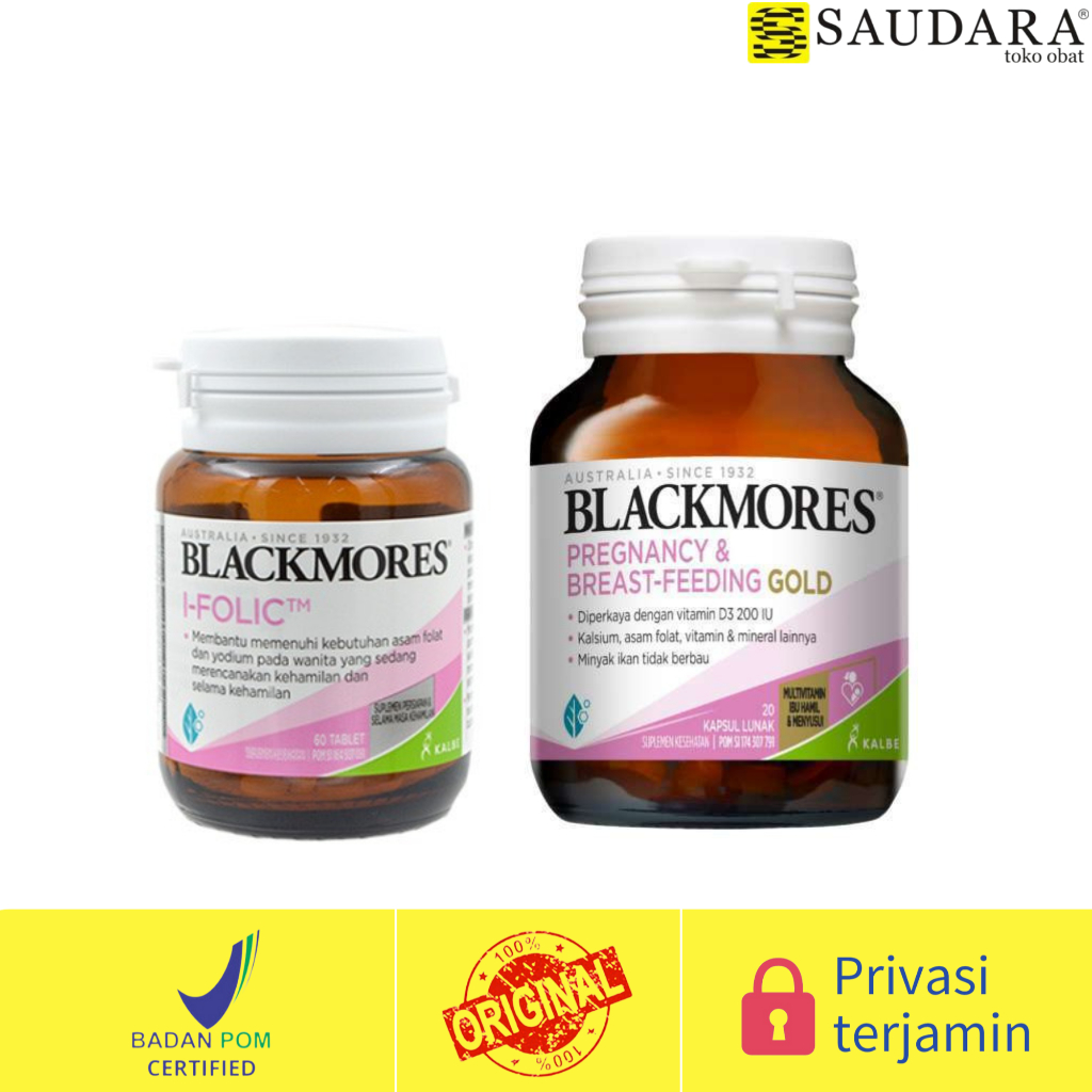 Blackmores I-Folic (60 Tablet), Blackmores Pregnancy (20 Kapsul) - Obat Kehamilan terlaris