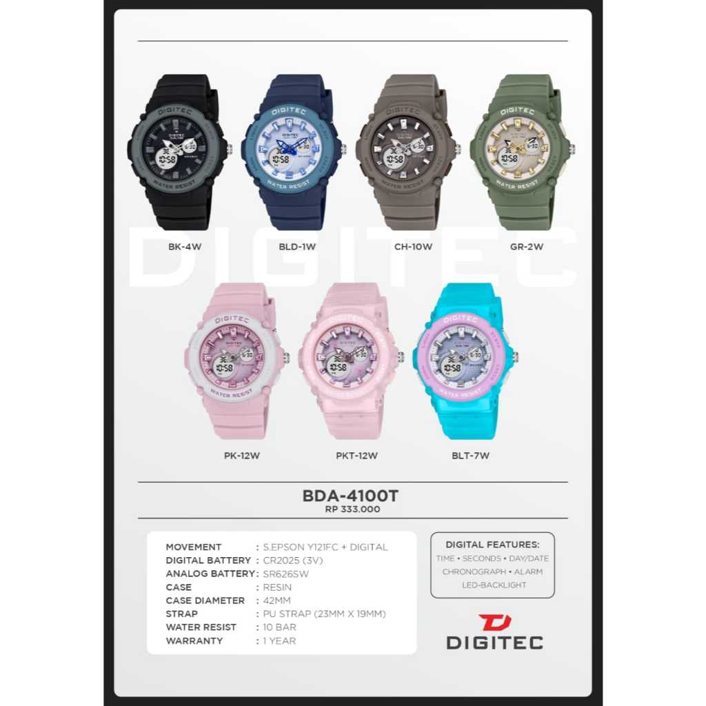 JAM TANGAN WANITA DIGITEC BDA 4900T  ORIGINAL BOX DIGITEC ORIGINAL DIGITEC 4900T
