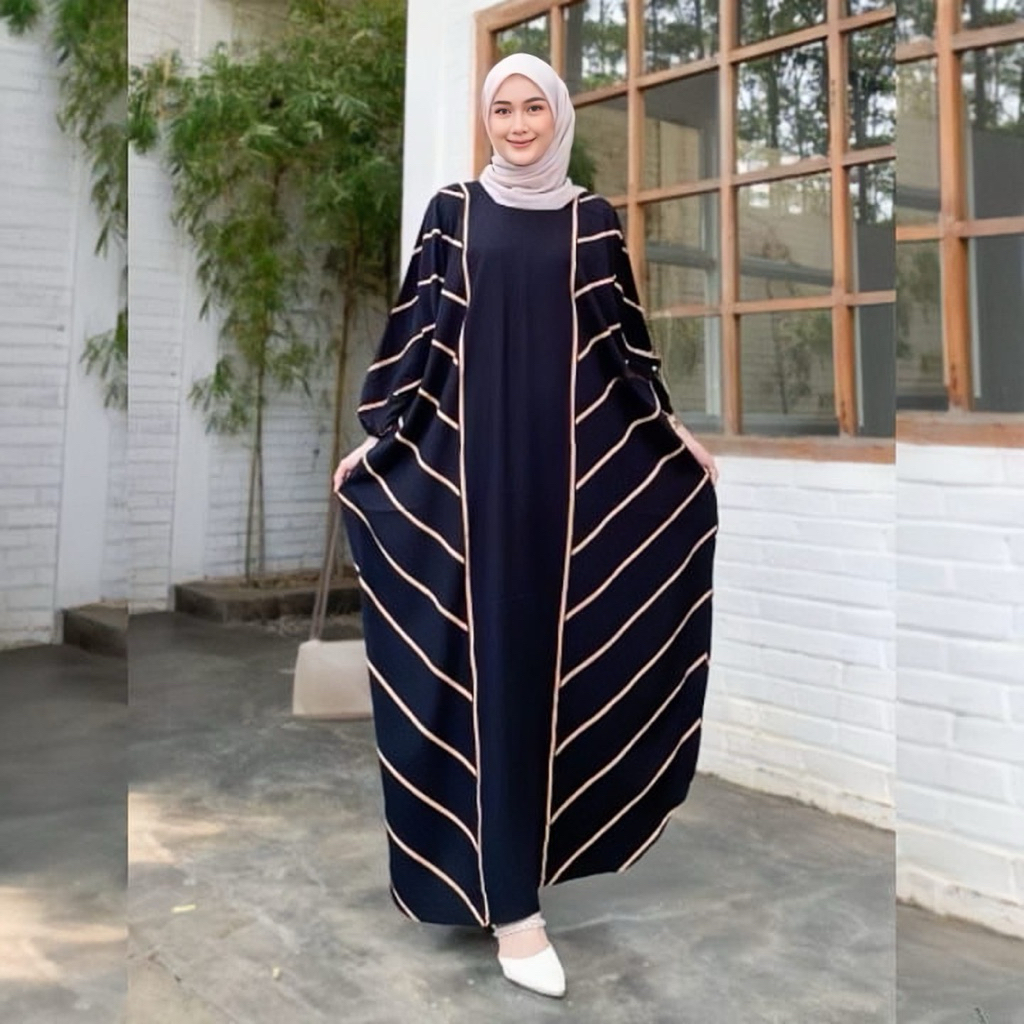 Kaftan Kekinian Jumbo LD 160 | Baju Muslim Wanita Panjang Premium Adem Elegan