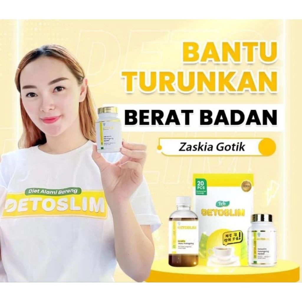 TERLARIS Kapsul Detoslim Menurunkan Berat Badan 5-10 kg Detoslim Pelangsing Badan Original Isi 30 Ka
