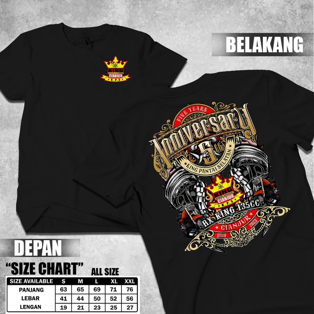 Kaos RX-King Jamnas Anniversary 5 - Kaos Rx-King Cianjur Selatan - Pria Dan Wanita - Cotton Commbed 