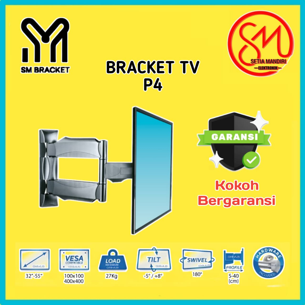 Bracket Premium OEM Tipe P4 P5 P6 Braket Universal TV LCD LED Breket Brecket 32 40 43 50 55 75 Inch