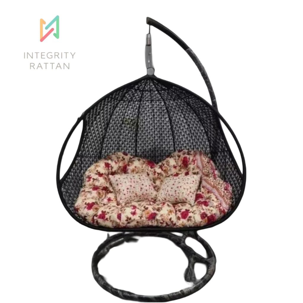 Kursi Ayunan Gantung Dewasa Pear Jumbo Rotan Alami Sintetis Frniture
