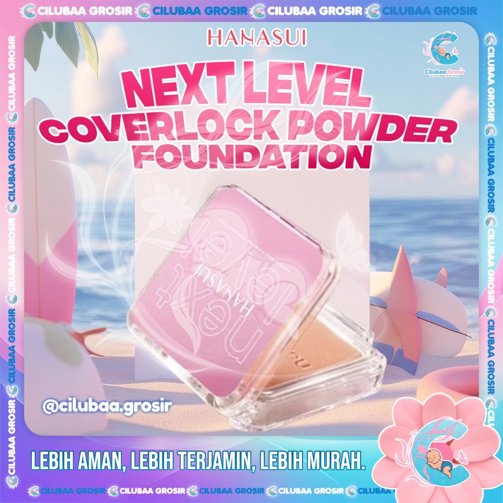 Hanasui Next Level Coverlock Powder Foundation || Porefect Blur Flawless || Oil Control || Bedak Pad