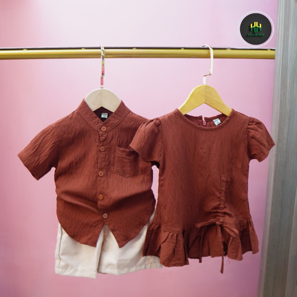 New Product Big Promo Baju Anak Couple Kemeja & Dress Kelvin KidsDress Kemeja Anak PolosMotif