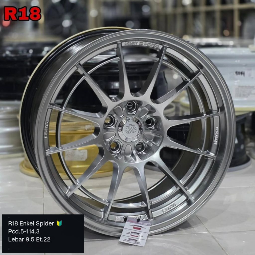 velg mobil enkei spider ring 18 lebar 9,5 et 22 untuk innova rush xpander juke crv hrv harier sonata