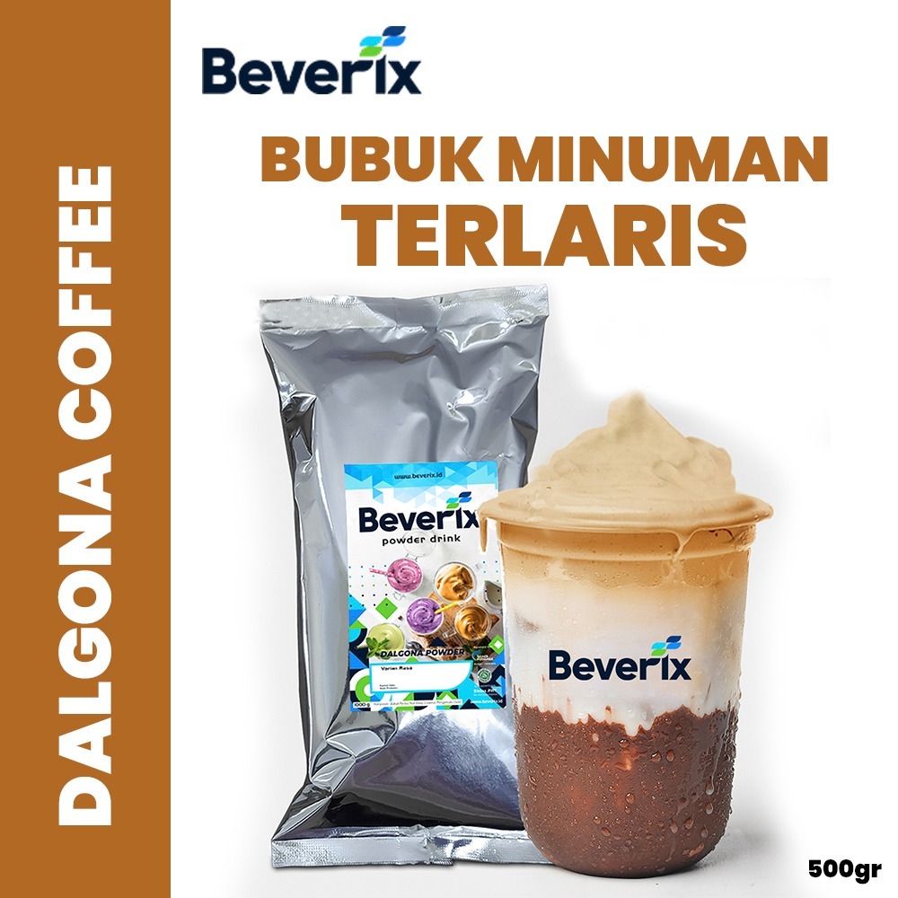BEVERIX Bubuk Sticky Milk Rasa Kopi Cappucino Powder Drink Dalgona Es Kentel 500 Gr