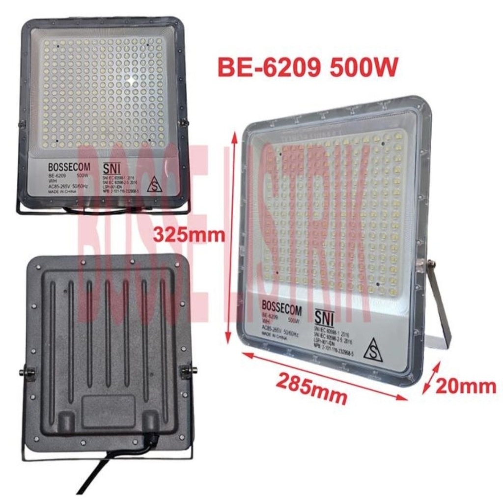 Lampu Sorot Tembak Floodlight LED BE6209 BOSSECOM Outdoor Indoor Slim 100W 200W 300W 400W 500W 1000W