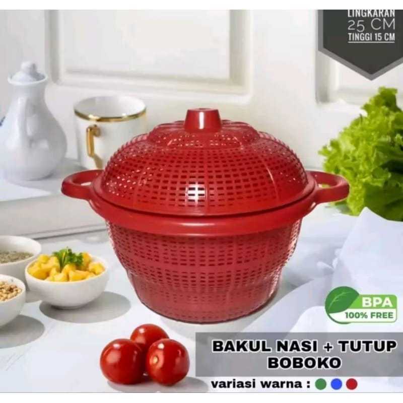 Sangku Nasi + Tutup Plastik Tempat Makanan Bakul Wakul BobokoBakul / Wakul / Boboko / Sangku Nasi +T