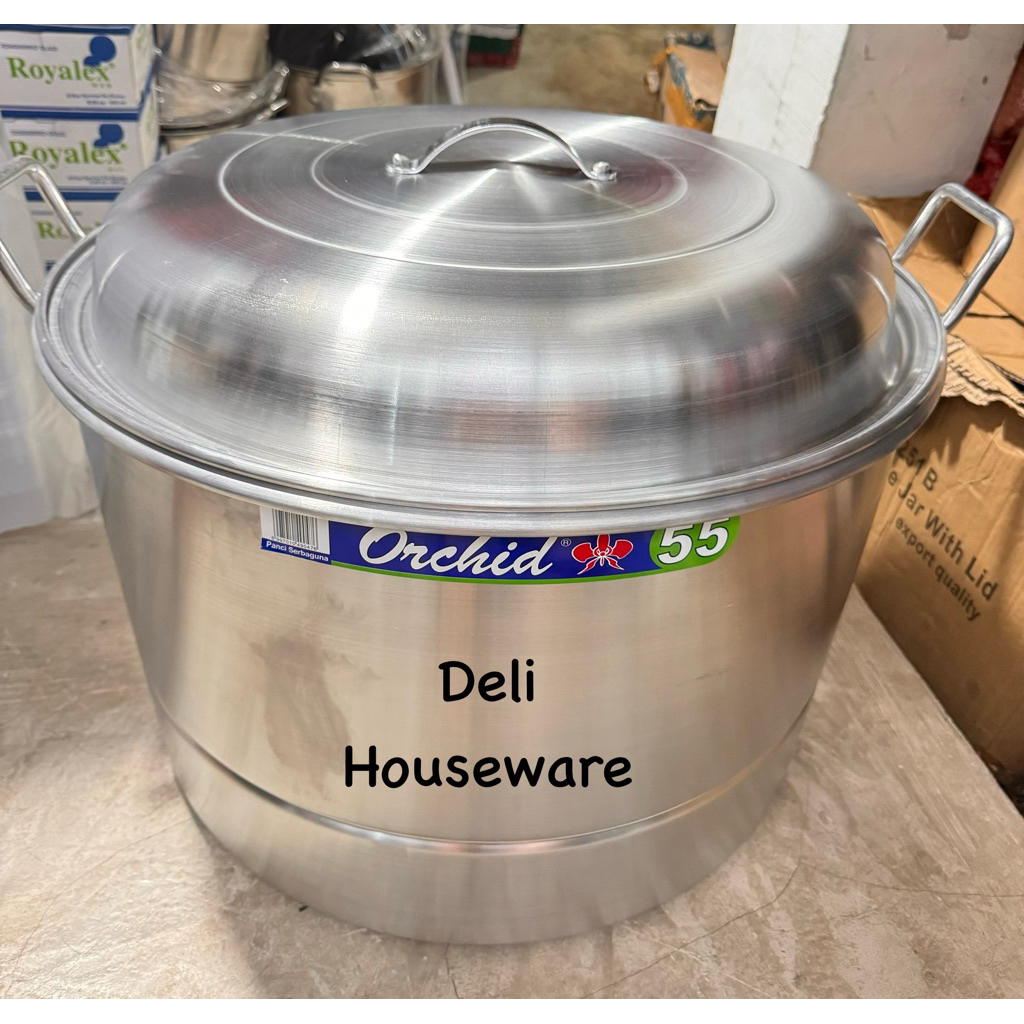 ORCHID Panci Dandang Kukusan Nasi / Langseng Nasi Aluminium Tebal