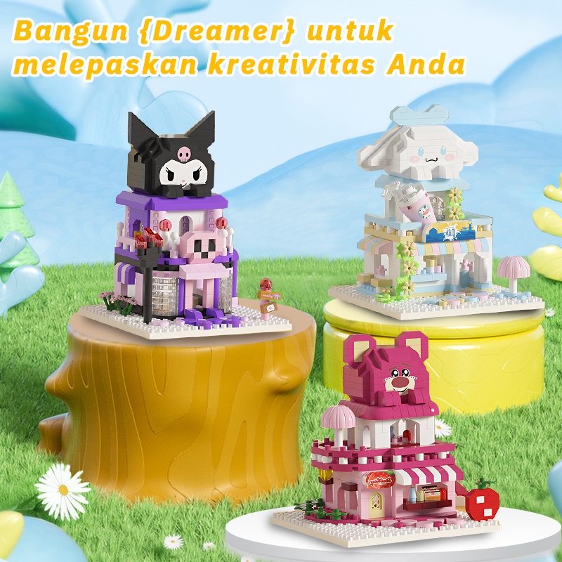 Mainan Building Blok Susun Karakter Kuromi - Cinnamaroll - Lotso - Bricks Lego Mainan Edukasi Anak
