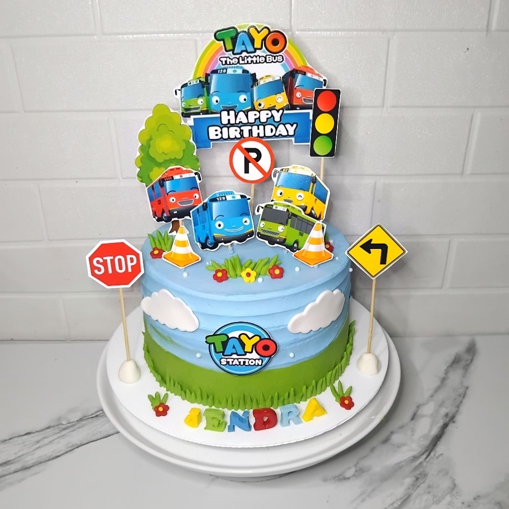 kue ulang tahun tayo cake tayo cake ultah krakter little bus tayo