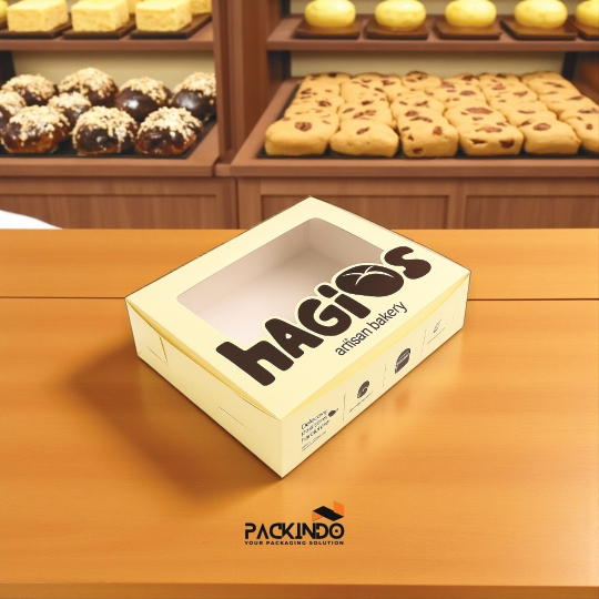 Cetak custom box dus kue ivory cookies brownies donat lunchbox- min 800 pcs