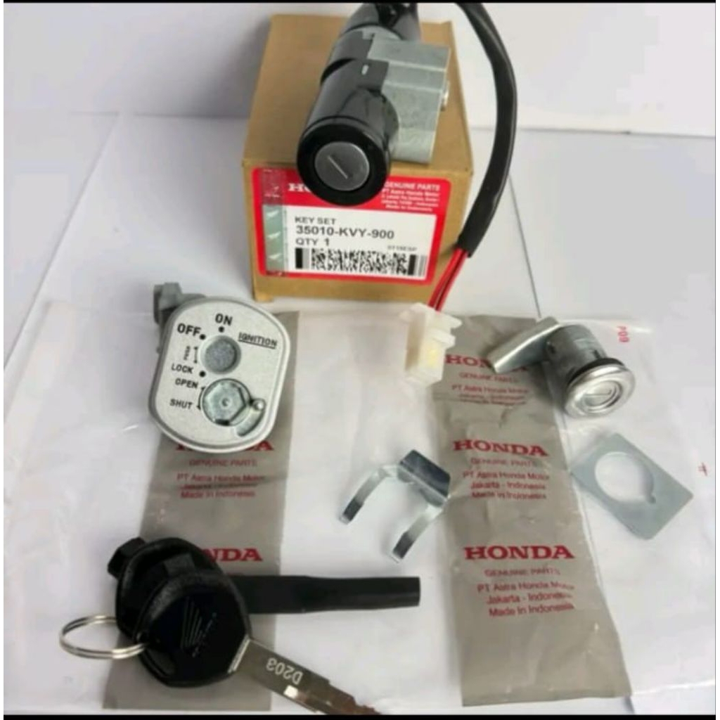 Kunci Kontak Set + Jok (KVY) Buat Motor Tahun 2008-2012 Beat Karbu, Beat Lama, Beat Old
