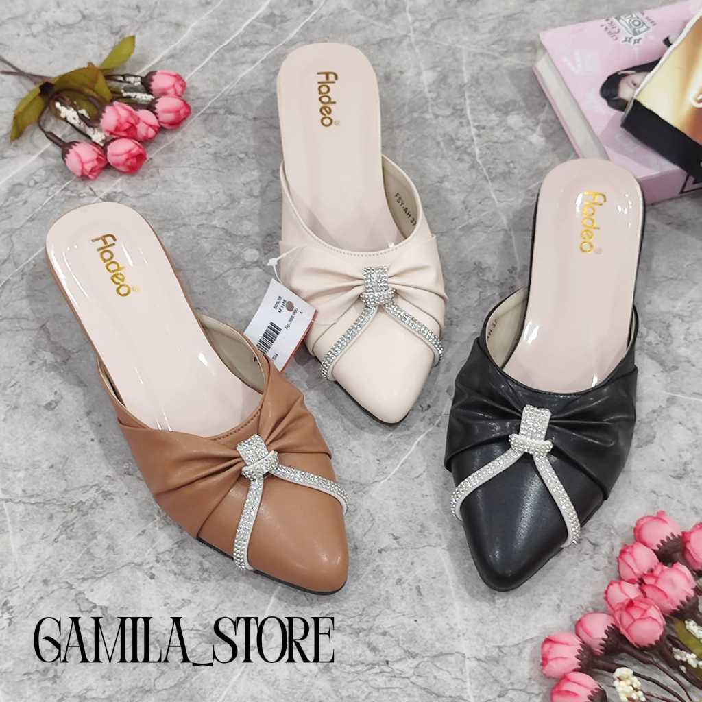 Sandal wanita kekian termurah Hak 3 cm Fladeo PERMATA DEPAN