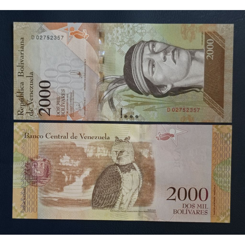 Uang kertas Asing Venezuela 2000 Bolivares