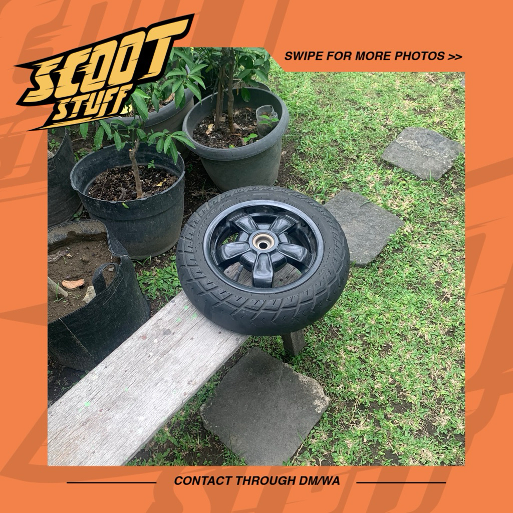 Velg Belakang Vespa S LX Zip 2V 3V Iget Black Ring 10 Original Piaggio