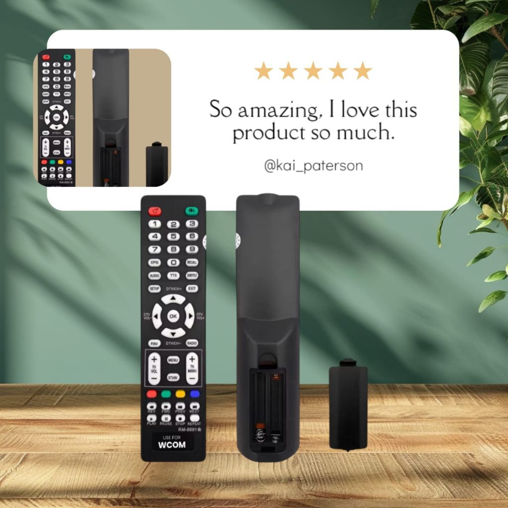 Remote TV Digital Wcom Tuner Digital DVBT2 untuk Mesin TV Tabung Siaran Digital
