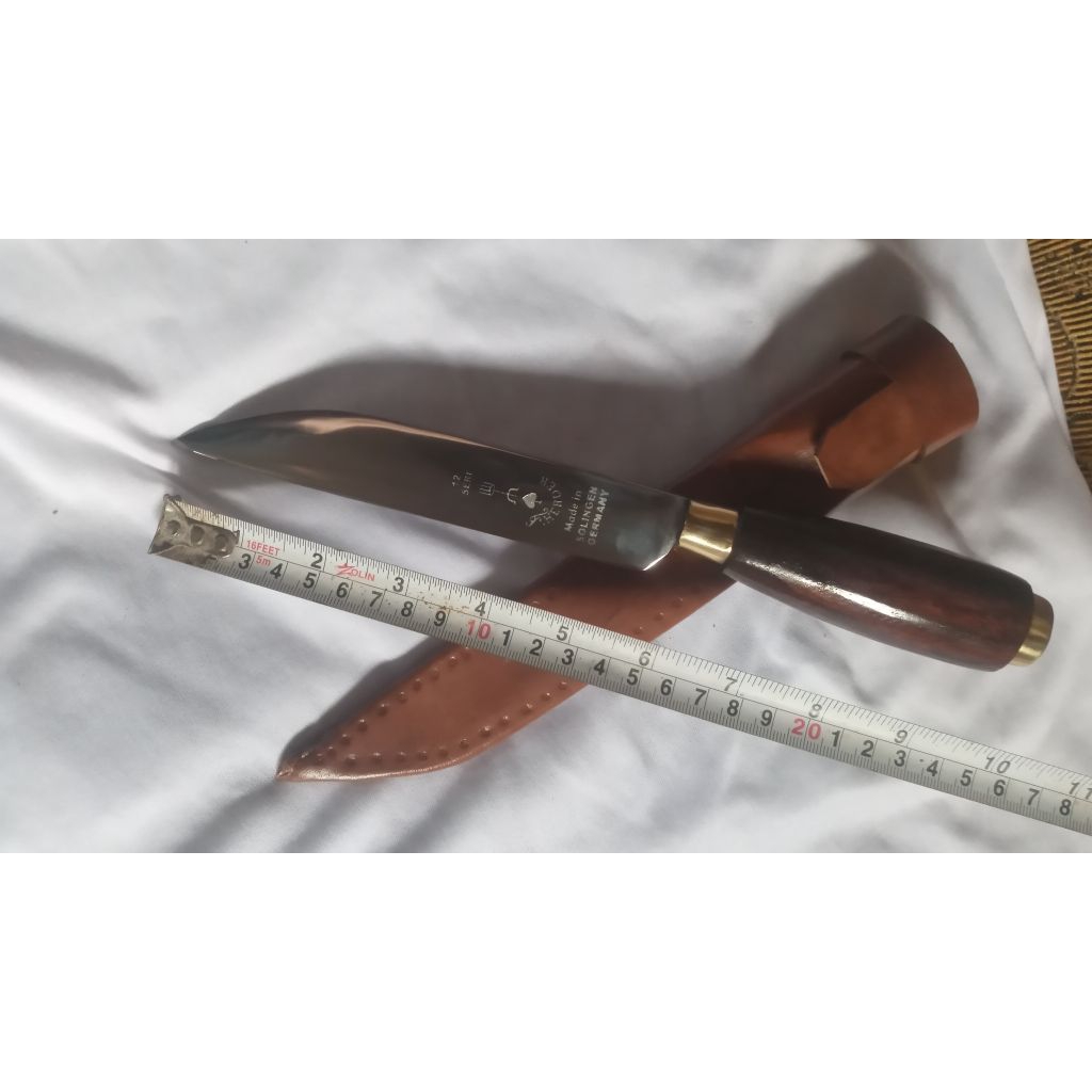 pisau dapur pisau daging baja sepuh tua cap garpu